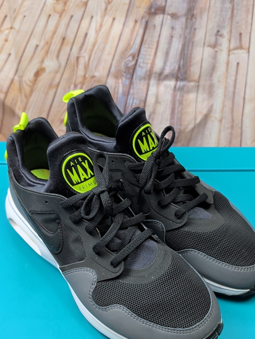 Nike Air Max Prime Men's Black & Neon Green Running Shoes Men's 13